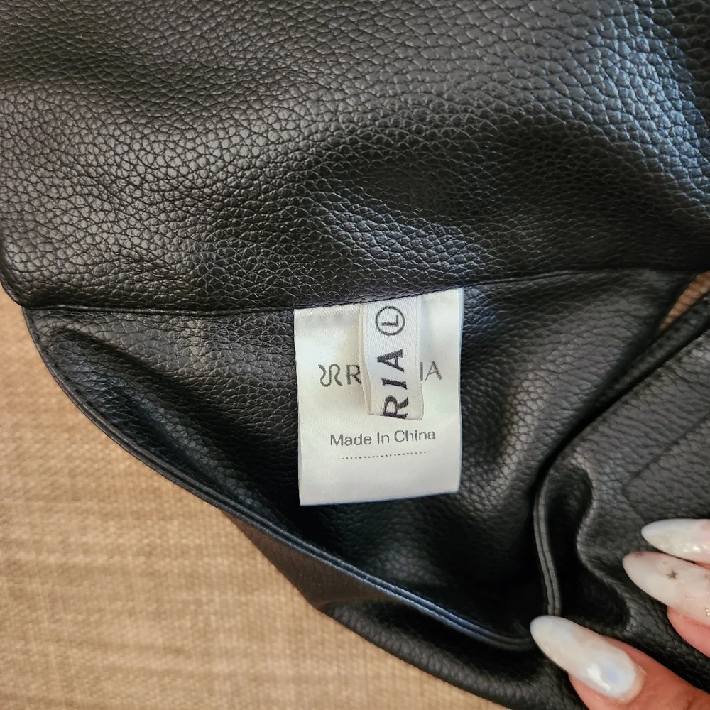 Black Faux Leather Halter Top - Picture 5 of 5